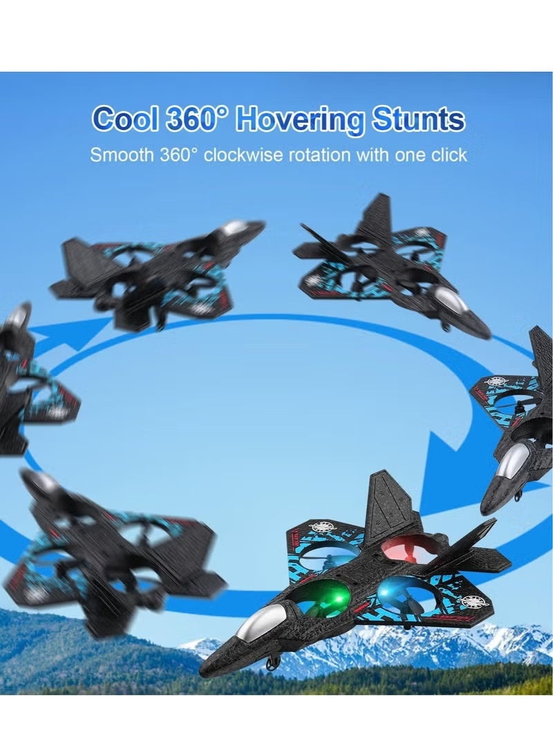 Anna&Mo RC Aeroplane 2.4GHz Remote Controlled Aeroplane, Floating Fighter Plane RTF for Beginners, Children and Adults, Airplane Toy with Colored Lights & USB Charging - Image 3