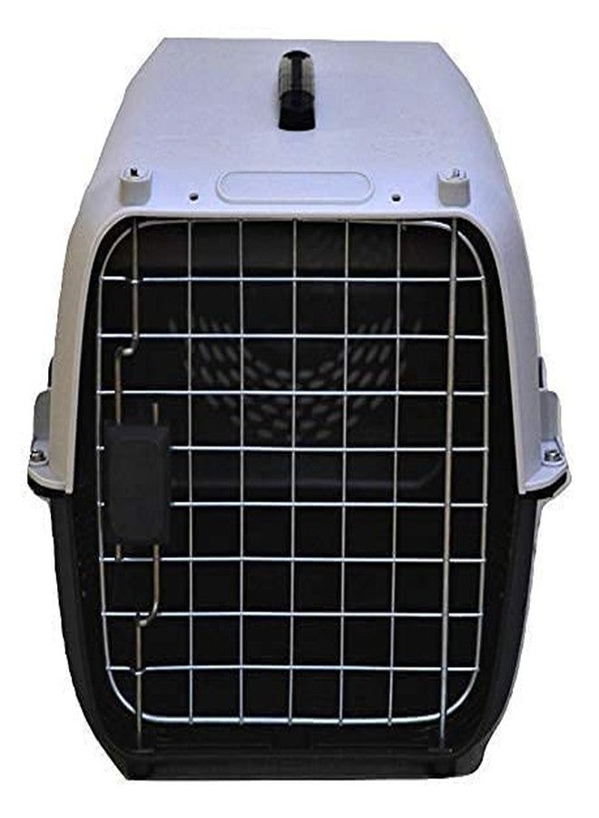 Pet Believe صندوق نقل الحيوانات الأليفة القابل للطي من بيت بيليف، معتمد من الاتحاد الدولي للنقل الجوي (IATA)، بمقبض بلاستيكي وباب مفصلي، مناسب للجراء والقطط، مقاس 18 بوصة (رمادي). - Image 2