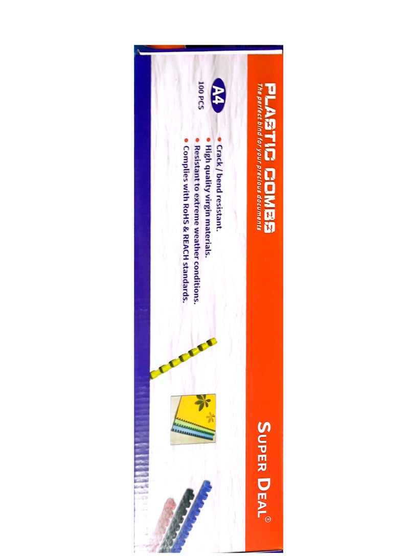 SUPER DEAL 50-Piece Binding Combs 38mm Blue  - Image 3