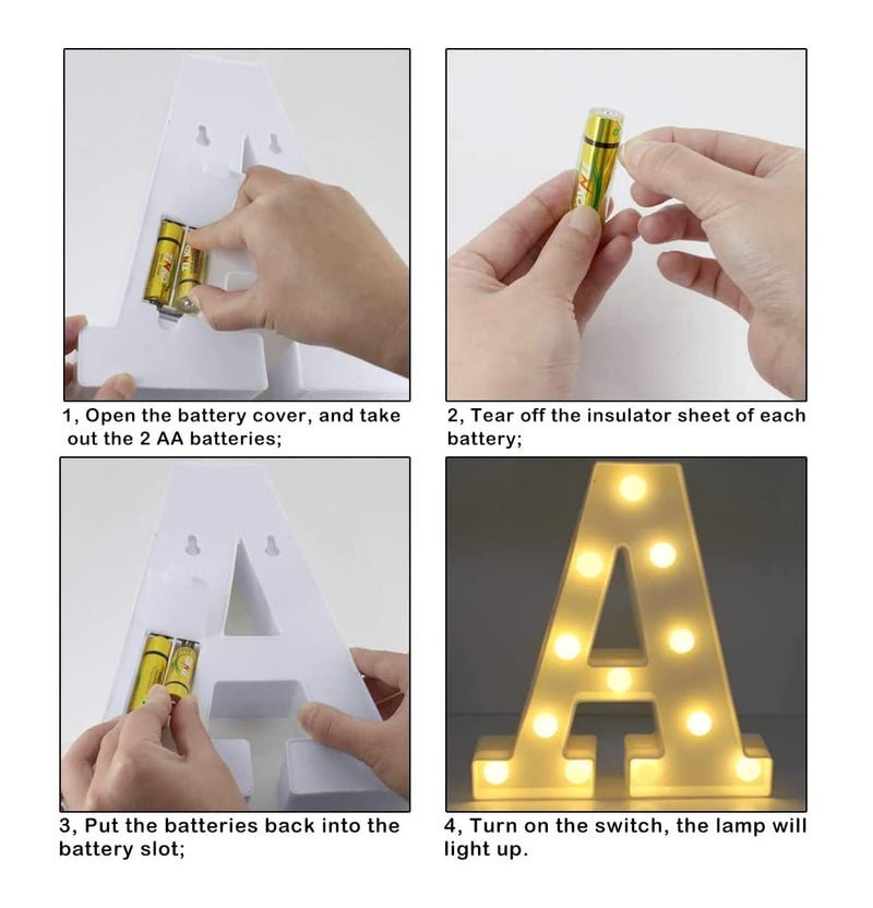 Party Propz ضوء الحروف، ضوء ماركيه للأبجدية لتزيين الغرف، حروف LED للأبجدية للتزيين، حروف LED، ضوء الحروف لتزيين الغرف، أضواء الحروف لعيد الميلاد - Image 4