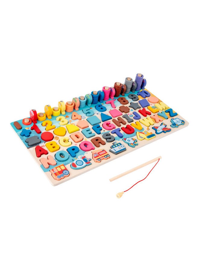 Wooden Number Puzzle Shape Sorting Counting Matching Game - Image 1