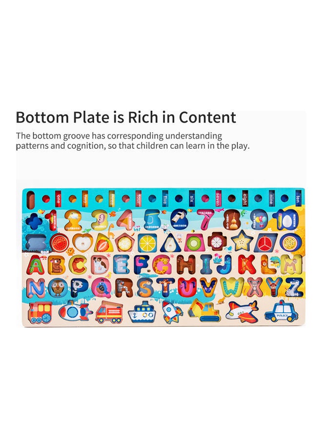 Wooden Number Puzzle Shape Sorting Counting Matching Game - Image 2