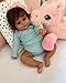 TERABITHIA 24 Inches Huge Real Baby Size Hand Rooted Hair Sweet Smile African American Realistic Newborn Toddler Girl Dolls Dark Brown Skin Lifelike Reborn Baby Doll that Look Real and Feel Real - Image 3