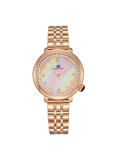 كينيث سكوت ساعة يد نسائية من كينيث سكوت بقرص من عرق اللؤلؤ تناظرية
