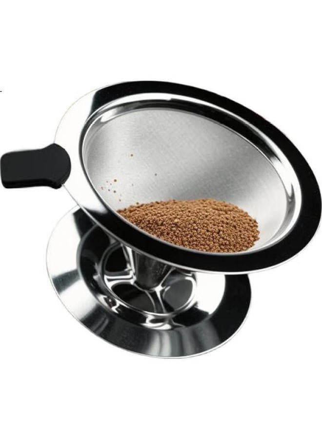 Cliton Coffee Filter Dripper Pour-Over Kettle, 304 Stainless Steel Filter, Drip Coffee Maker, Filter Mesh, 2 Servings - Image 1