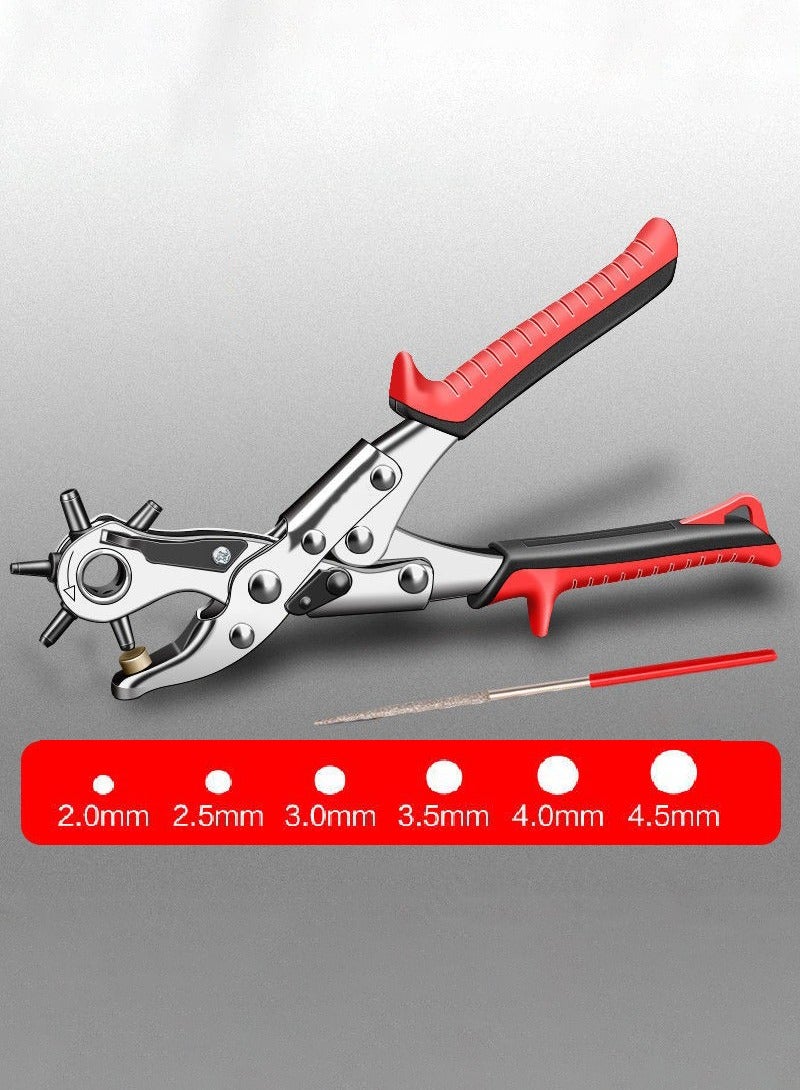Bukela Labour-saving Leather Hole Punch, Belt Hole Puncher for Leather, Revolving Punch Plier Kit,Leather Punch Plier for Leather, Belts, Watches, Handbags, Leather Punch Tool for Belts Diameter : 4.5/4 /3.5/3/2.5/2mm. - Image 1