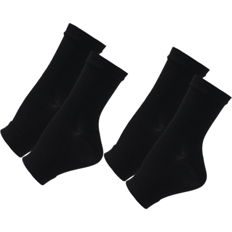 Compression Socks For Plantar Fasciitis Relief Ankle Support 2 Pairs Black - Image 2