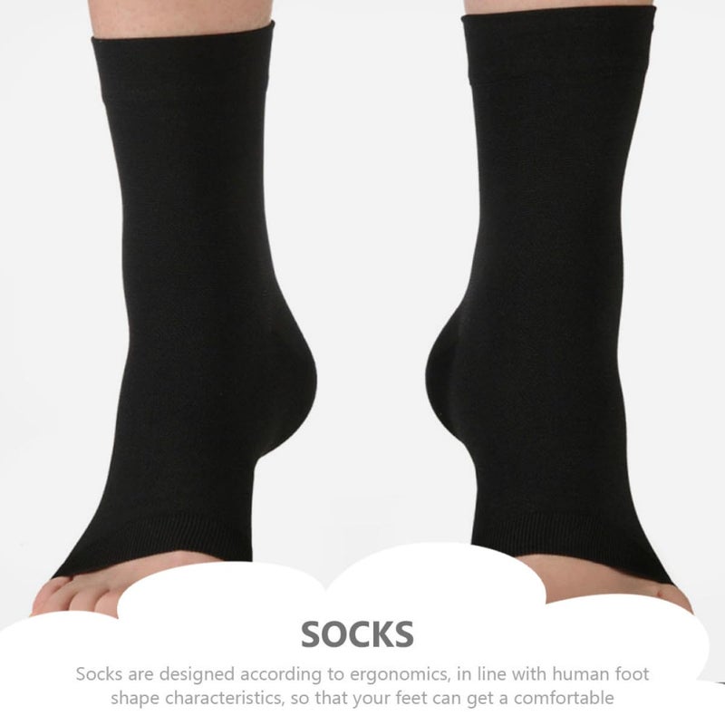 Compression Socks For Plantar Fasciitis Relief Ankle Support 2 Pairs Black - Image 4