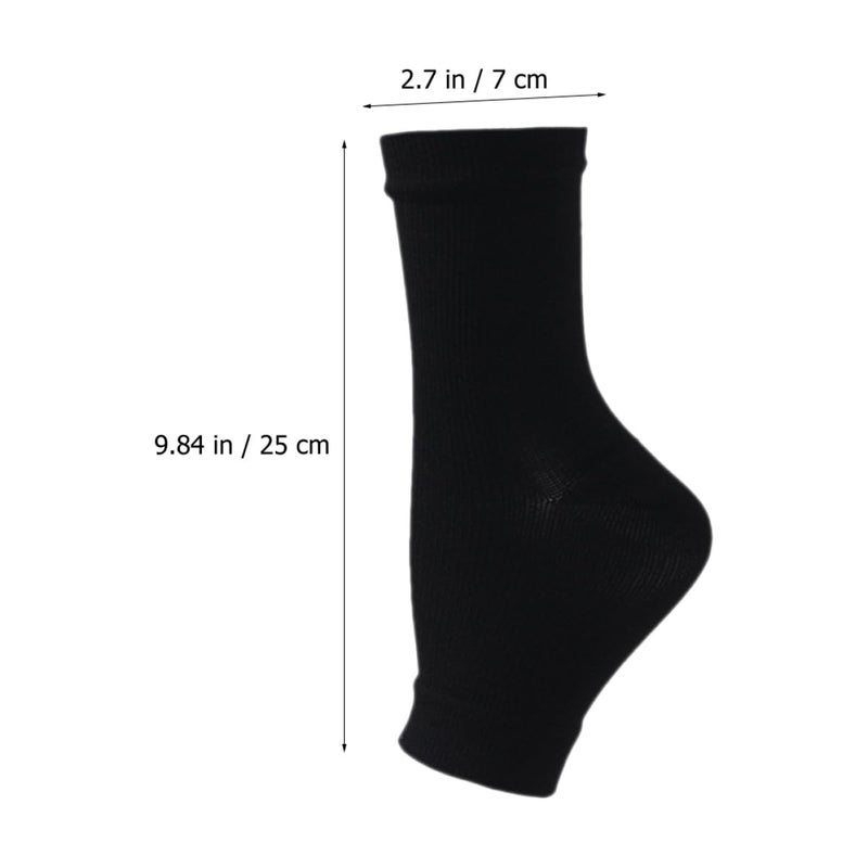 Compression Socks For Plantar Fasciitis Relief Ankle Support 2 Pairs Black - Image 3