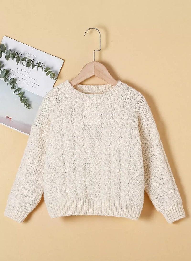 Toddler Boys Cable Knit Drop Shoulder Sweater - Image 1