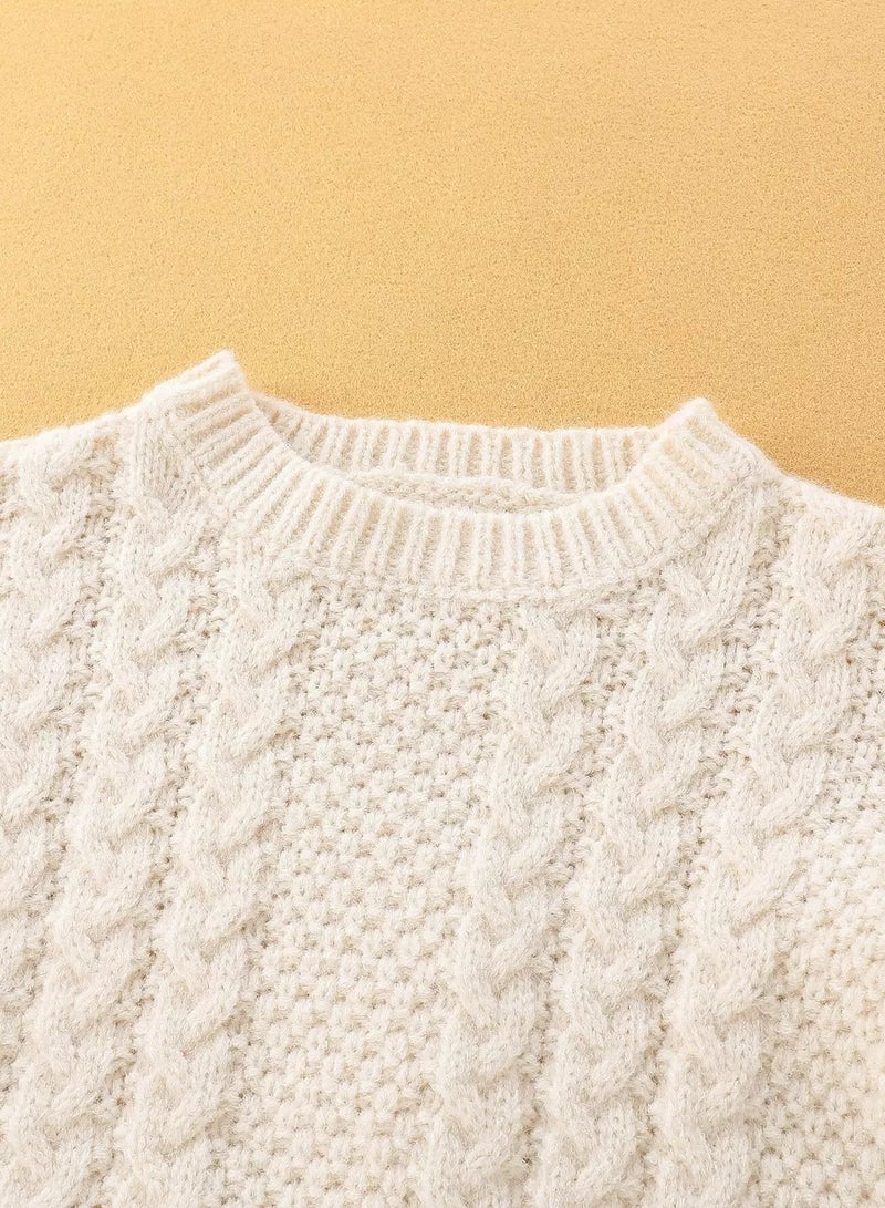 Toddler Boys Cable Knit Drop Shoulder Sweater - Image 2