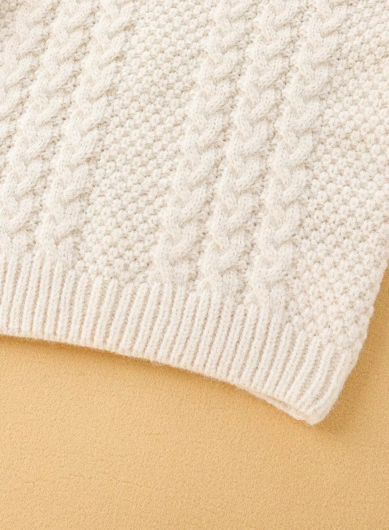 Toddler Boys Cable Knit Drop Shoulder Sweater - Image 3