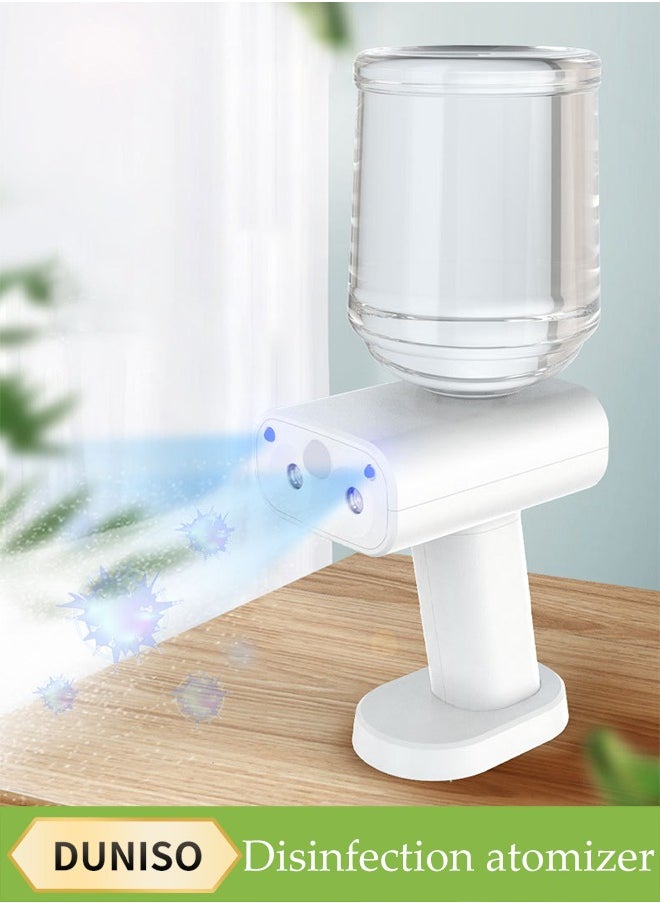 DUNISO - Nano Spray Disinfection Mist Gun, Intelligent Human Body Induction Spray Machine, Wireless Handheld Atomization Disinfection Gun, Rechargeable Blue Light Air Disinfection Machine, With Dual Nozzles, Suitable For Home, Office, School Or Garden, 500ml, White - Image 1