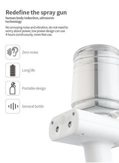 DUNISO Nano Spray Disinfection Mist Gun, Intelligent Human Body Induction Spray Machine, Wireless Handheld Atomization Disinfection Gun, Rechargeable Blue Light Air Disinfection Machine, With Dual Nozzles, Suitable For Home, Office, School Or Garden, 500ml, White  - Image 3