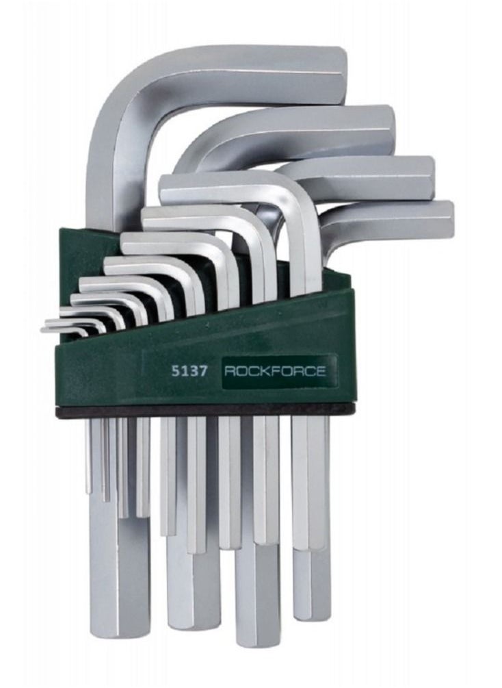 ROCKFORCE - ROCKFORCE Short Hex L-Key 6-Faset Set 2, 2.5, 3, 4, 5, 6, 7, 8, 10, 12, 14, 17, 19 mm 13 pcs in a Plastic Holder - Image 1