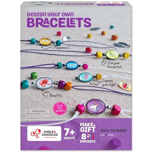 CHALK AND CHUCKLES Chalk & Chuckles Bracelet Making Kit for Girls 8–12, DIY Jewellery Kit with Glass, Metal & Wooden Beads, Friendship Bracelet Art and Craft Set, Birthday Gift for Kids Ages 8 9 10 11 12 - Image 1