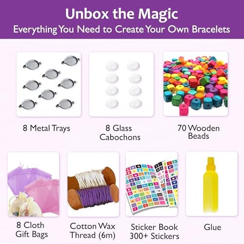CHALK AND CHUCKLES Chalk & Chuckles Bracelet Making Kit for Girls 8–12, DIY Jewellery Kit with Glass, Metal & Wooden Beads, Friendship Bracelet Art and Craft Set, Birthday Gift for Kids Ages 8 9 10 11 12 - Image 3