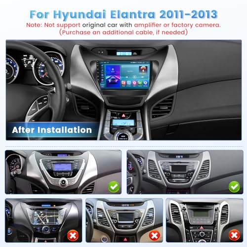 Roinvou [DSP] 2+64G 5G WiFi Android Car Radio for Hyundai Elantra 2011 2012 2013 Wireless CarPlay Android Auto, 9'' Touch Screen Car Stereo with GPS Navigation Bluetooth FM RDS EQ SWC Backup Camera - Image 2