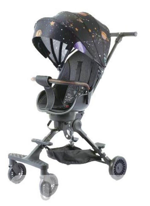 Lightweight Baby Stroller, 2-in-1 Reversible Seat & Backrest Reclining High View Stroller with Adjustable Canopy