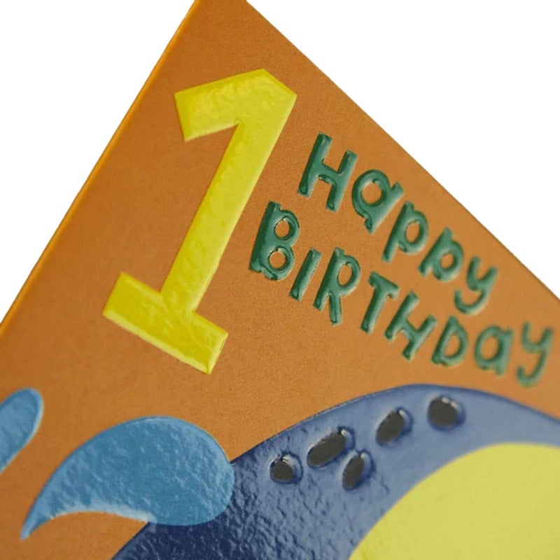 Raspberry Blossom Zoopa Doopa Elephant 1st Happy Birthday Greeting Card (12.5 x 17.2 cm) - Image 2