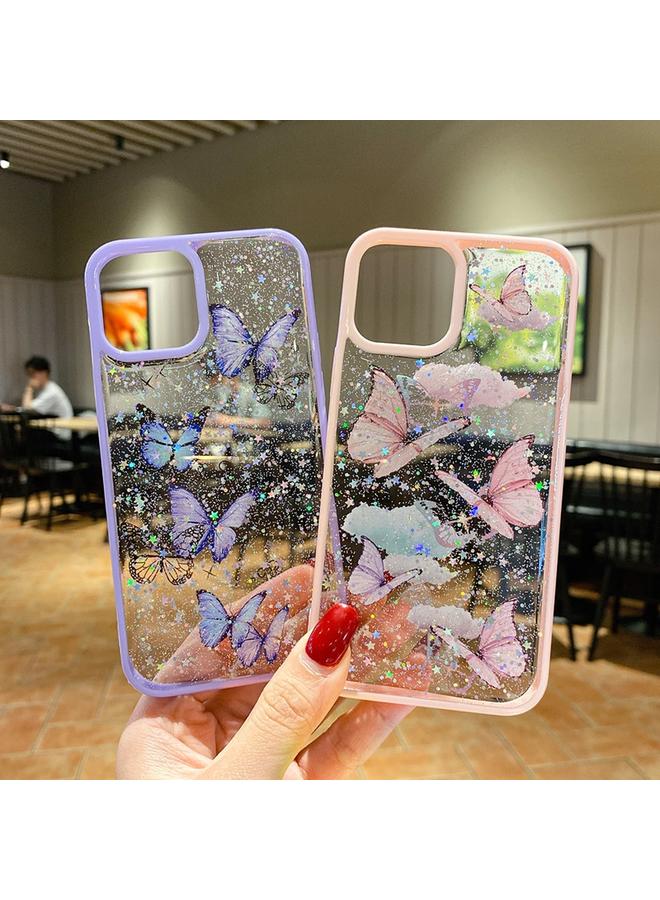 اس-توب جراب لهاتف iPhone 12 Pro، جراب هاتف TPU إيبوكسي لامع بلون الفراشة - Image 4