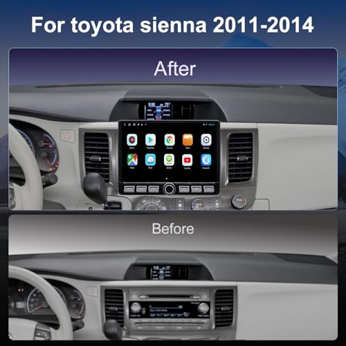 Fuosuc 4G LTE QLED Radio for Toyota Sienna 2011 2012 2013 2014 Upgrade,8-Core CPU Touch Screen Stereo,Wireless CarPlay & Android Auto,Support OEM SWC,Free Camera - Image 2