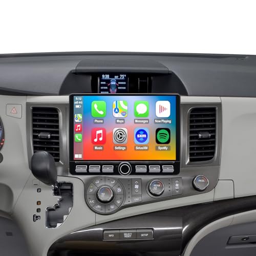Fuosuc 4G LTE QLED Radio for Toyota Sienna 2011 2012 2013 2014 Upgrade,8-Core CPU Touch Screen Stereo,Wireless CarPlay & Android Auto,Support OEM SWC,Free Camera - Image 1