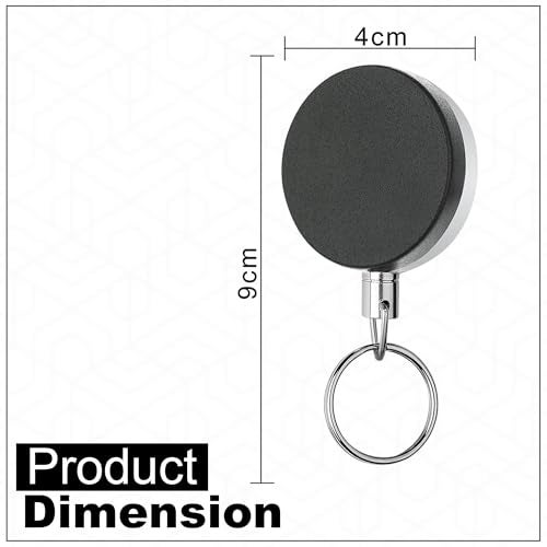 GLUN® Metal Black Retractable Reel ID Card Holder Pack of 10, ID Badge Holder with Back Belt Clip, Card Holders - Image 2