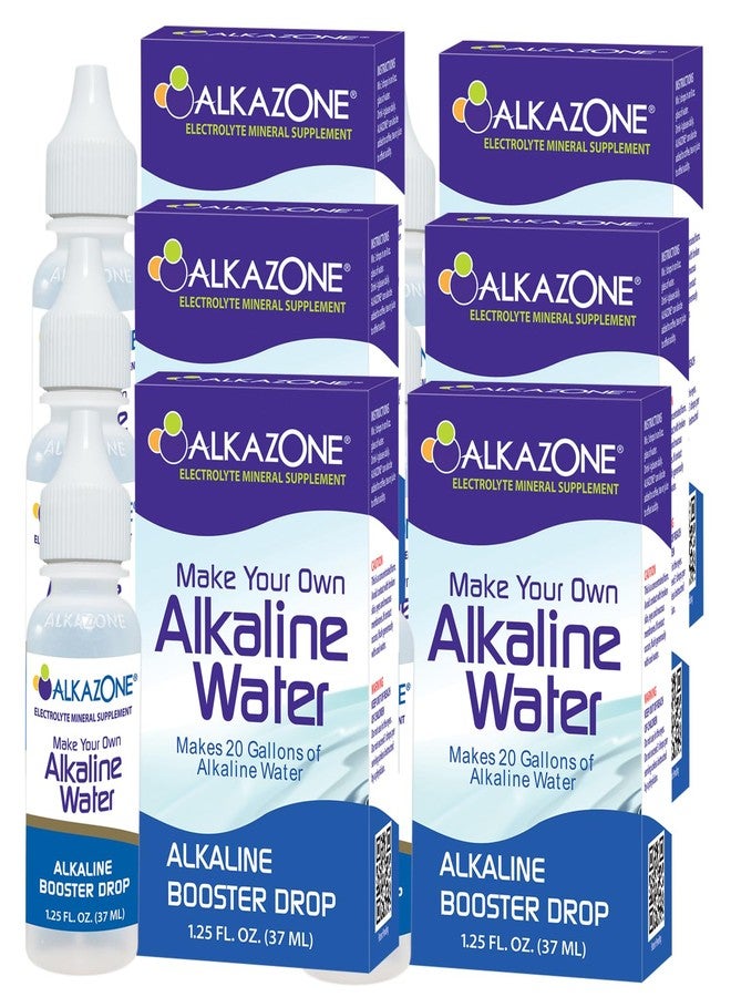 Alkazone Alkaline Water Drops Make Your Own Alkaline Water/Alkaline Booster Drop (6 Pack) - Image 1