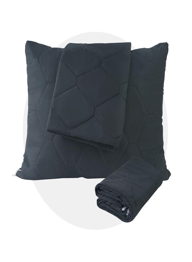 Safe and Sound 2 Pack Pillow Protector, Standard Size Zipper Waterproof Pillow Encasement, Breathable Soft Quiet Quilted Pillow Protector (20x26 Inches, Grey) - Image 1