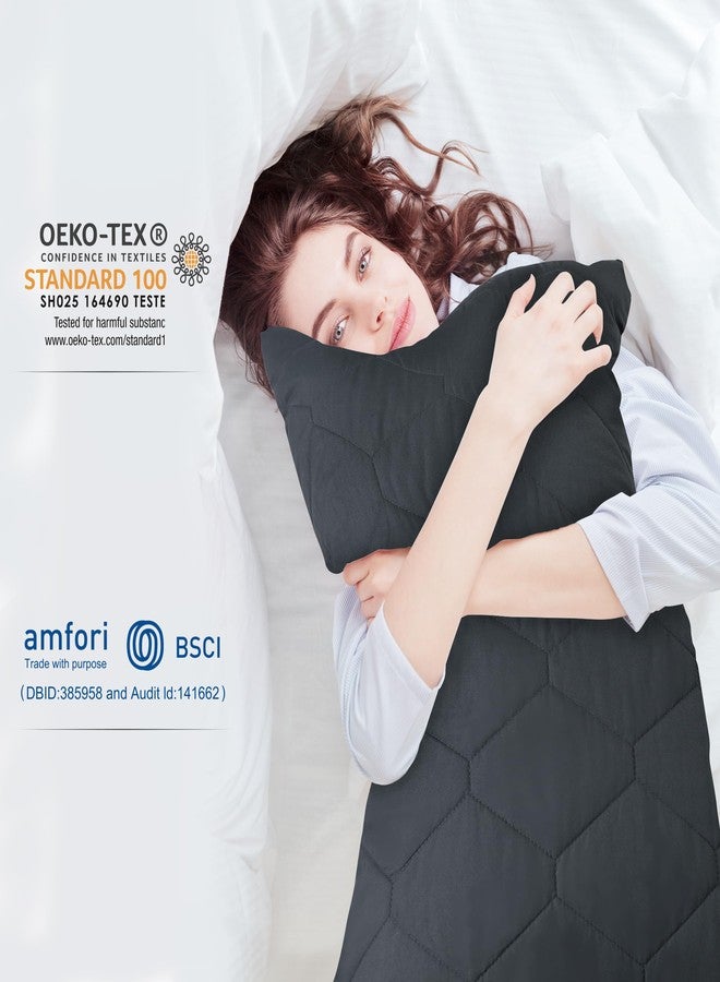 Safe and Sound 2 Pack Pillow Protector, Standard Size Zipper Waterproof Pillow Encasement, Breathable Soft Quiet Quilted Pillow Protector (20x26 Inches, Grey) - Image 3