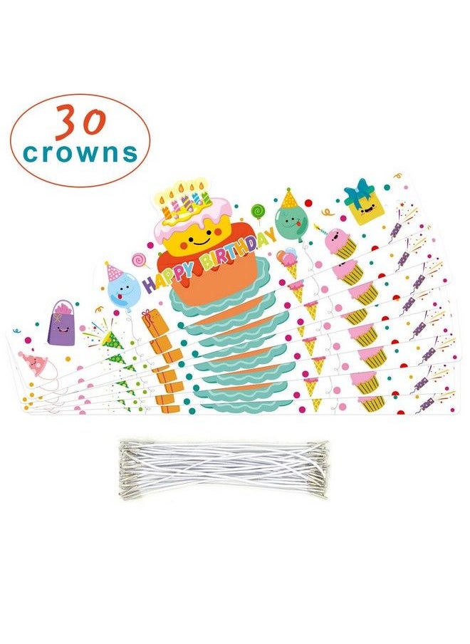 ceiba tree - Happy Birthday Crowns Birthday Hats For Kids Teachers Students Classroom Party Favor 30Pcs - Image 1