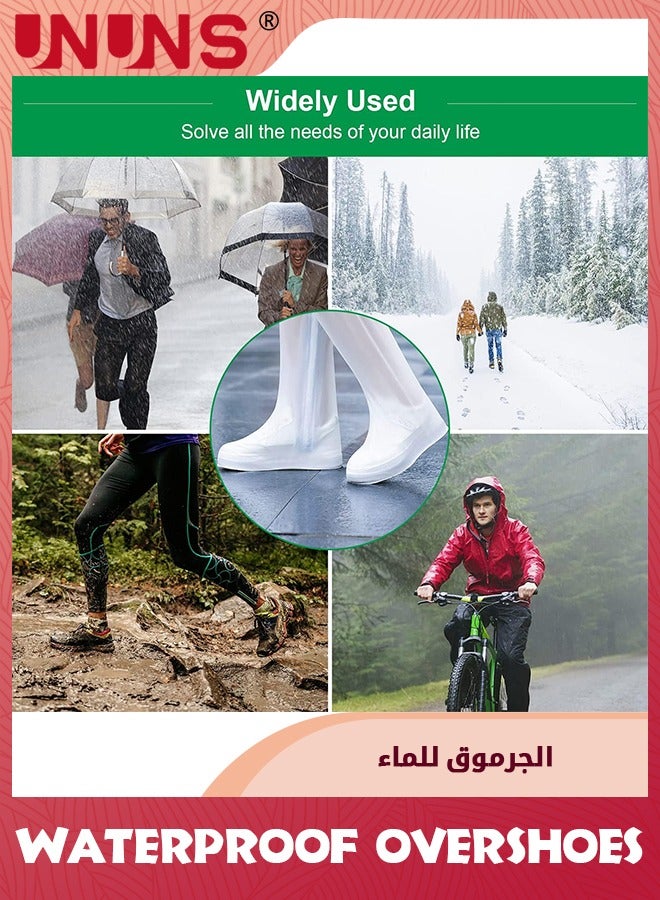 UNUNS Rain Shoe Covers,Reusable High Tube Sole Overshoes With Zipper And Waterproof Layer,Non Slip Transparent Shoe Covers,Lightweight Shoe Protectors Covers For Women Men Outdoor Cycling Camping - Image 5