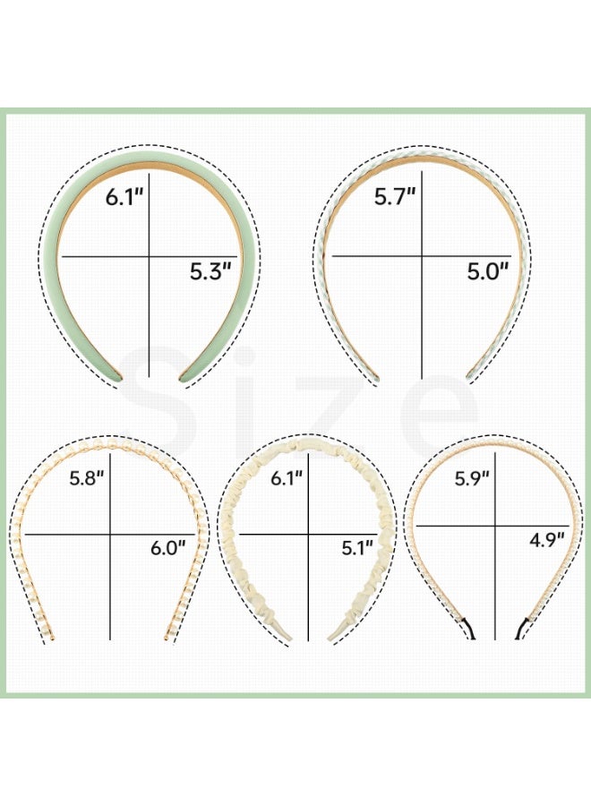 Bluejw Fashion Headbands for Women Girls Headbands Set, 6 pcs Pearl Headband Floral Head bands Padded Headbands for Women Vintage Wide Headband - Image 4