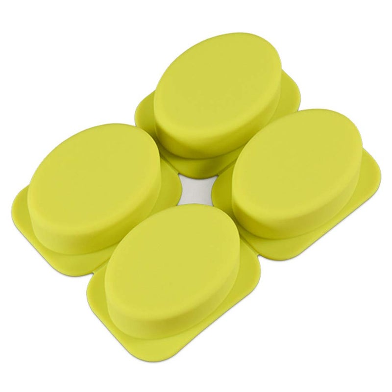 QELEG 2 Pcs 4 Cell Sponge Oval Soap Molds Silicone Soap Mold Cake Bar DIY Handmade Soap Molds Baking Tray (Oval) - Image 4
