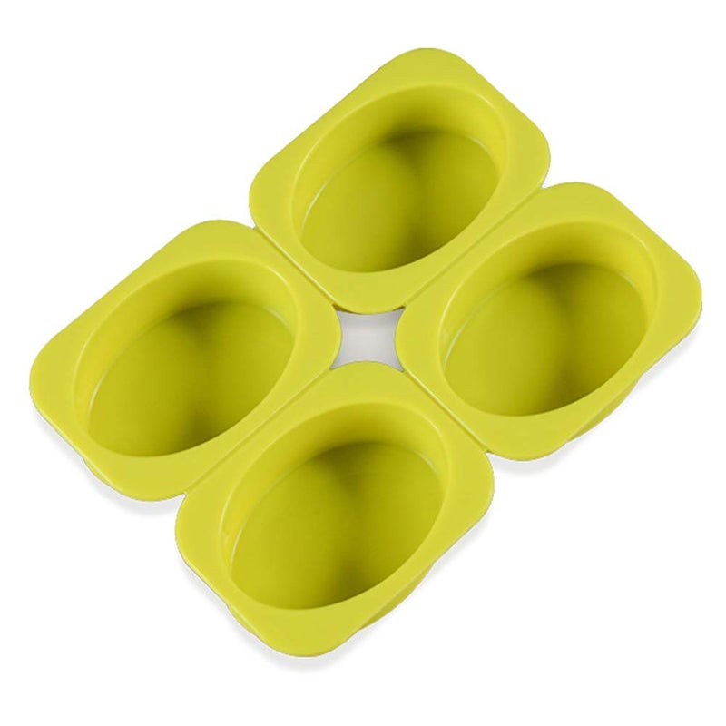 QELEG 2 Pcs 4 Cell Sponge Oval Soap Molds Silicone Soap Mold Cake Bar DIY Handmade Soap Molds Baking Tray (Oval) - Image 3
