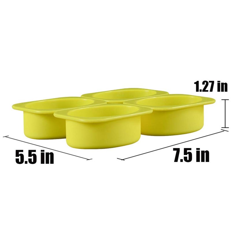 QELEG 2 Pcs 4 Cell Sponge Oval Soap Molds Silicone Soap Mold Cake Bar DIY Handmade Soap Molds Baking Tray (Oval) - Image 2