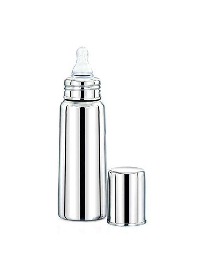 Maxima - Amrita Stainless Steel Baby Feeding Bottle Steel Milk Feeding Bottle ; Water & Juice Feeding Nipple Bottle ; Easy Hold To Hold Bottle (250 Ml) - Image 1