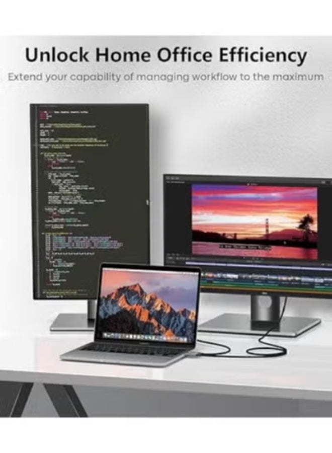 كابل USB C إلى DisplayPort بدقة 8K – سرعة عالية وعملي للاستخدام اليومي – متوافق مع Thunderbolt – بطول 3 متر - Image 2