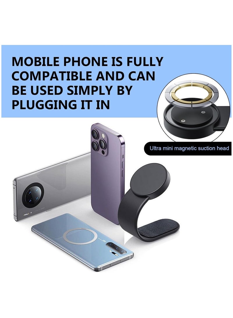 Magnetic Phone Holder for Car, Detachable Aluminum Arm Ultra Car Magnet Phone Mount for Dashboard, 360 Degree Rotating Accessory, Cell Phone Holder for All Car Models, Black - Image 2