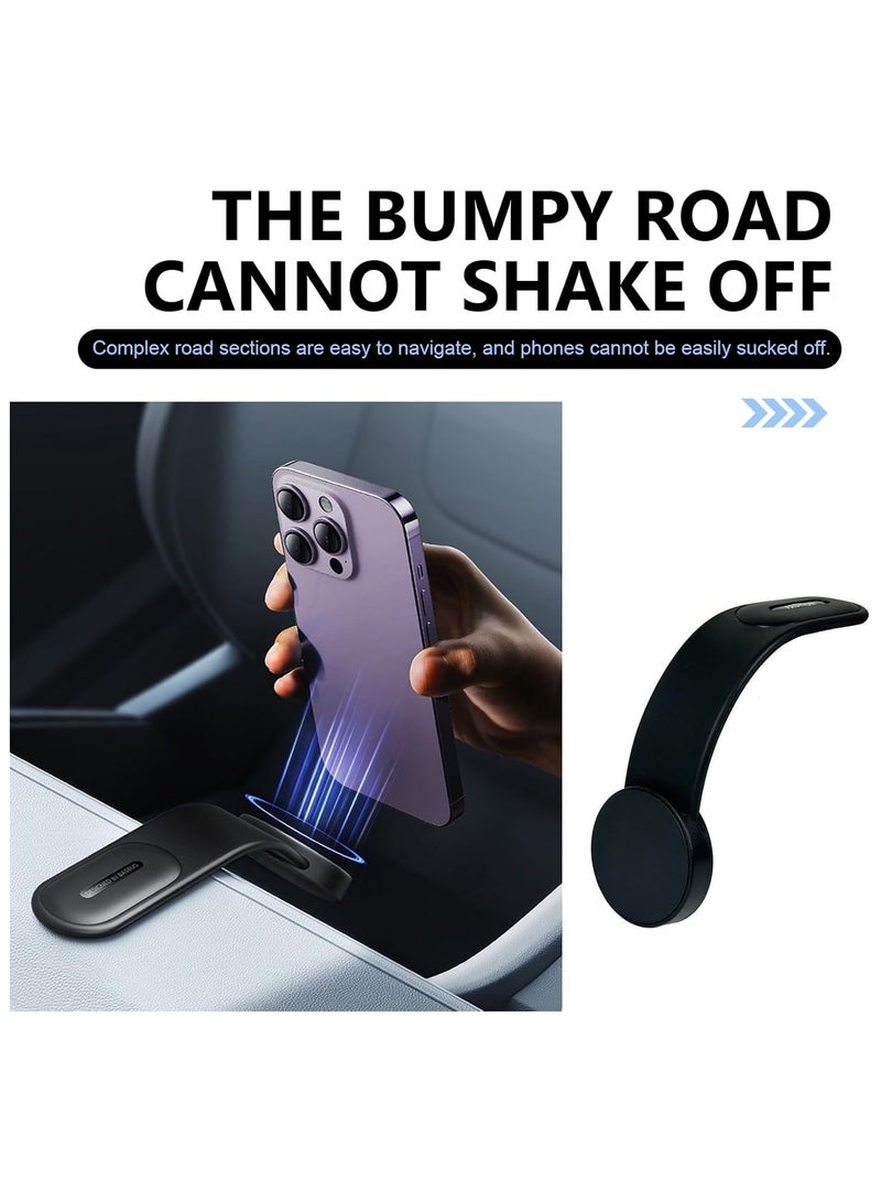 Magnetic Phone Holder for Car, Detachable Aluminum Arm Ultra Car Magnet Phone Mount for Dashboard, 360 Degree Rotating Accessory, Cell Phone Holder for All Car Models, Black - Image 3