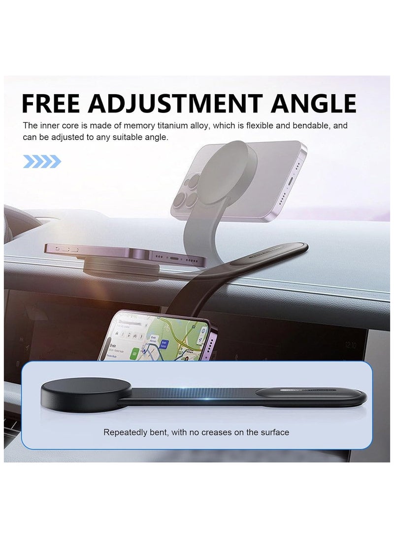 Magnetic Phone Holder for Car, Detachable Aluminum Arm Ultra Car Magnet Phone Mount for Dashboard, 360 Degree Rotating Accessory, Cell Phone Holder for All Car Models, Black - Image 4