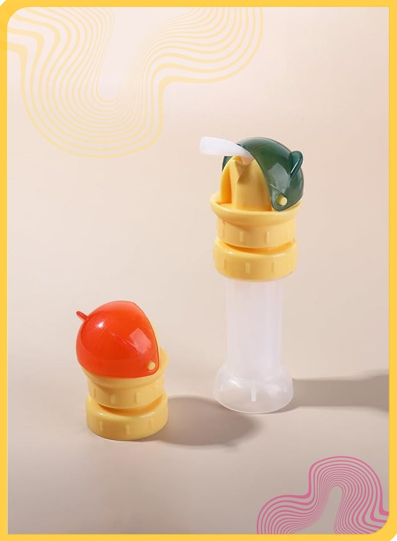 She&Little 2-in-1 orange & green straw cap for water bottles, anti-choking spill-proof twist lid, portable and safe hydration tool for kids and adults, fits most bottled drinks - Image 4