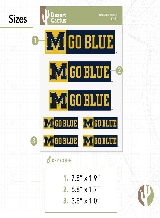 Desert Cactus University of Michigan Sticker Michigan Wolverines Vinyl Decal Laptop Water Bottle Car Scrapbook Sheet (Type 3-7) - Image 2