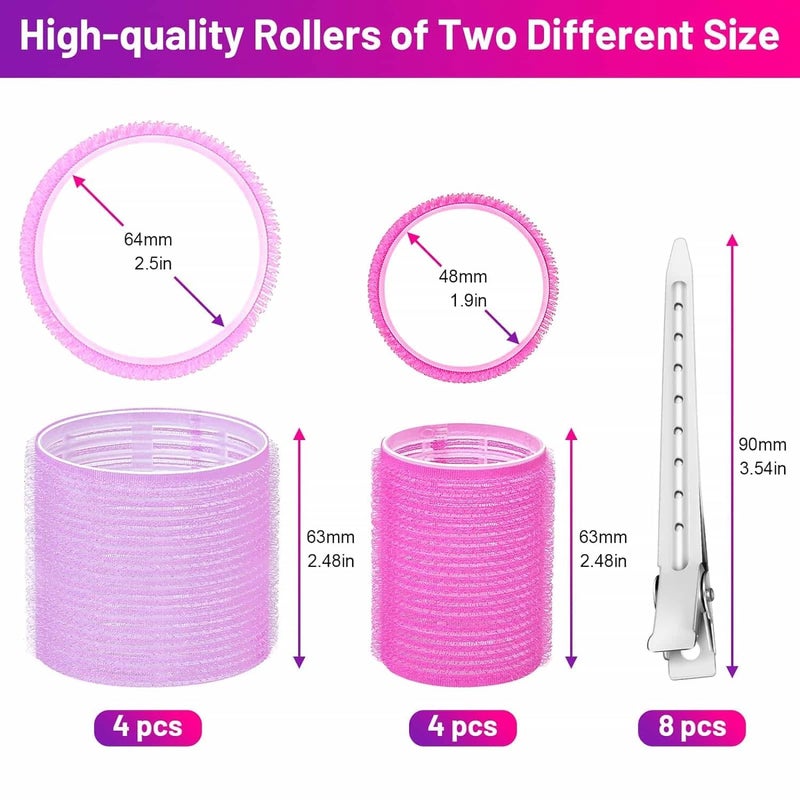 SIYAA Hair Curlers Rollers,6Pcs Jumbo Big Hair Rollers Set Hair Curlers Self Grip Holding Rollers with Stainless Steel - Image 2