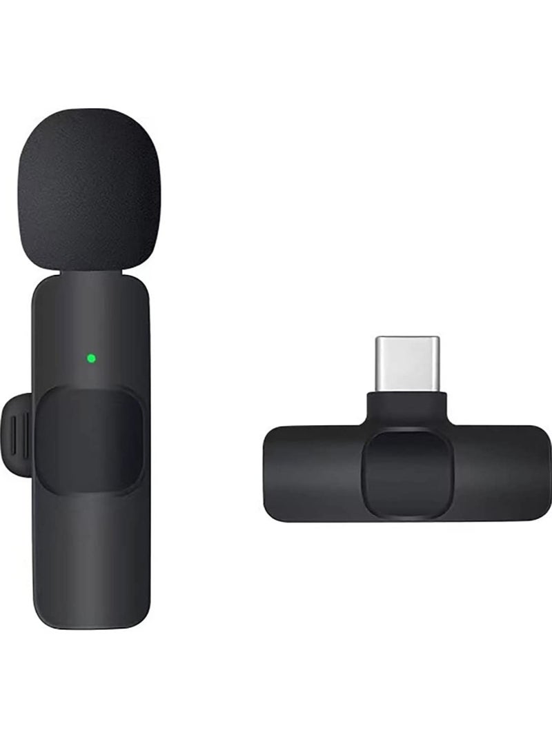 Wireless Lavalier Microphone for USB C Smartphone, Plug and Play Mini Mic for YouTube TikTok Live Streaming Gaming K Song Recording Auto Noise Reduction (USB C 1)  - Image 1