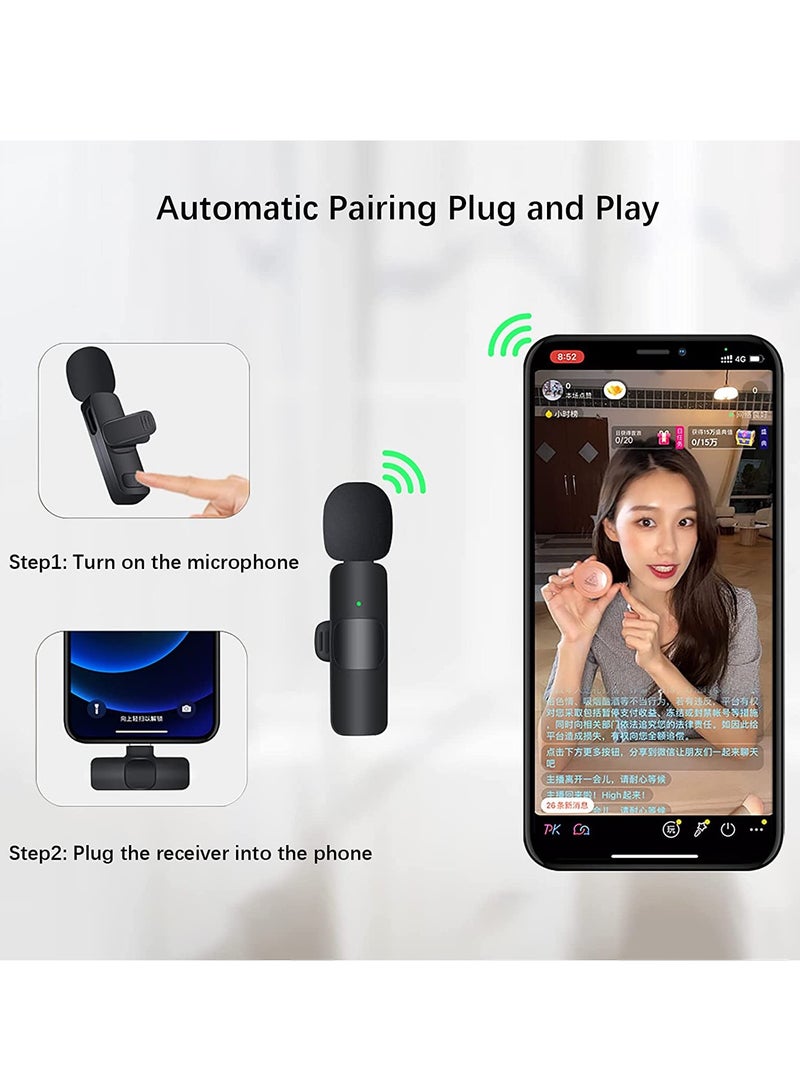 Wireless Lavalier Microphone for USB C Smartphone, Plug and Play Mini Mic for YouTube TikTok Live Streaming Gaming K Song Recording Auto Noise Reduction (USB C 1)  - Image 5