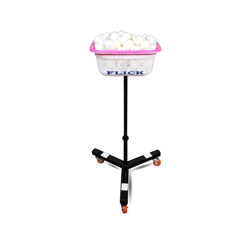 FLICK Table Tennis Trolley - Storage System for Multi Ball Practice Sessions, Portable Ball Storage Organizer- (Basket Colour May Very) - Image 1