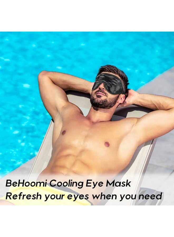 BeHoomi Cooling Eye Mask Gel Eye Mask Cold Eye Ice Pack Reusable Ice Mask Cool Relaxation No Freeze Comfort Snug Fit Cold Eye Compress For Home Spa Office Morning Refreshment Black  - Image 2