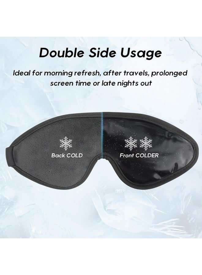 BeHoomi Cooling Eye Mask Gel Eye Mask Cold Eye Ice Pack Reusable Ice Mask Cool Relaxation No Freeze Comfort Snug Fit Cold Eye Compress For Home Spa Office Morning Refreshment Black  - Image 3